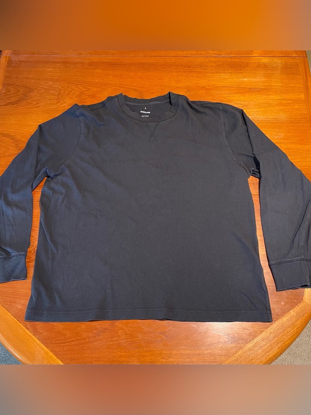 Everlane black organic cotton thick long sleeve shirt